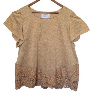 Women's Gold Short Sleeved Top sz 3X